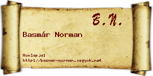 Basmár Norman névjegykártya